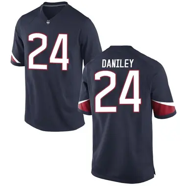 Navy Frank Daniley Youth UConn Huskies Football College Jersey - Game
